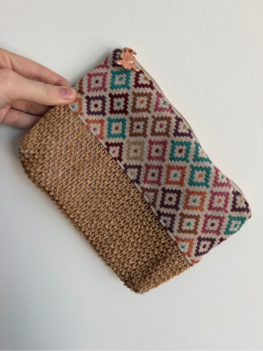 Sisley Woven Geometric Pattern Clutch